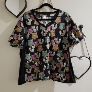 Cherokee 2x scrub top. Fox and owl